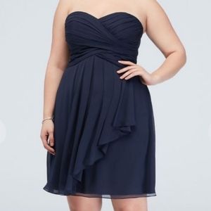 David's Bridal Navy bridesmaid dress size 6